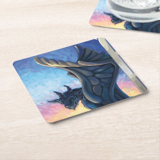 Gargoyle Guardian Rechteckiger Pappuntersetzer (angewinkelt)