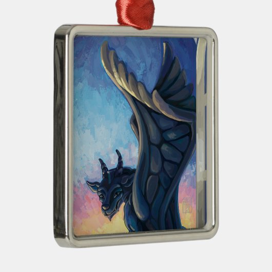 Gargoyle Guardian Silbernes Ornament (Rechts)