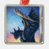 Gargoyle Guardian Silbernes Ornament (Vorne)