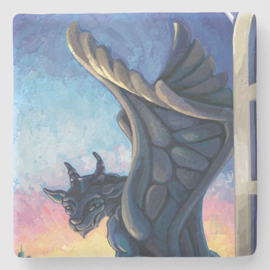 Gargoyle Guardian Steinuntersetzer (Vorderseite)