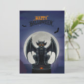 Gargoyle Happy Halloween card Feiertagskarte (Stehend Vorderseite)