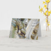 Gargoyle holding knee card karte (Gelbe Blume)