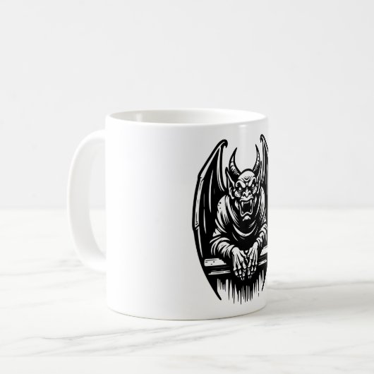 Gargoyle Illustration Mug Kaffeetasse (Vorderseite Links)