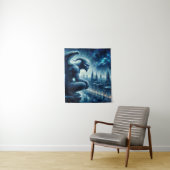 Gargoyle in gotischer Stadt nachts Wandteppich (Beispiel)