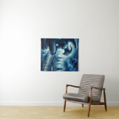 Gargoyle in gotischer Stadt nachts Wandteppich (Beispiel (Horizontal))