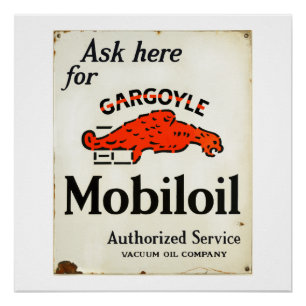Gargoyle Mobiloil autorisierter Serviceposter Poster