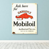 Gargoyle Mobiloil Autorisiertes Service-Zeichen Leinwanddruck (Insitu (Holzboden))