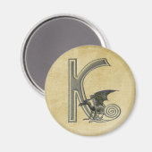 Gargoyle Monogram K Magnet (Vorderseite/Rückseite)