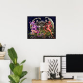 Gargoyle n Dunkle Fae Poster (Heimbüro)