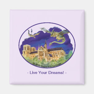 Gargoyle Notre Dame -Paris Dreams Quadrat Magnet 2