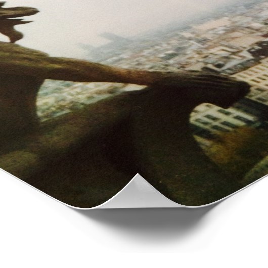 Gargoyle Over City, Paris Poster (Ecke)