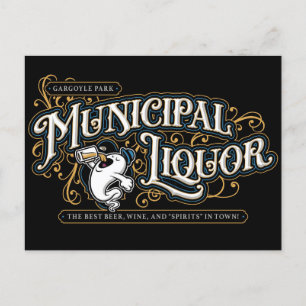 Gargoyle Park Municipal Liquor Postkarte