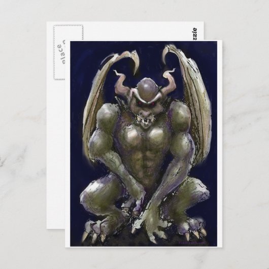 Gargoyle Postkarte (Vorne/Hinten)