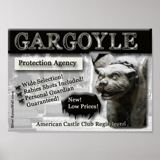 Gargoyle Protection Agency Canvas Print Poster (Vorne)