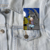 Gargoyle-Stadtlandschaft in urbaner Fantasy Button (Insitu)