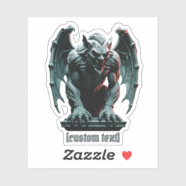 Gargoyle Statue - Custom Text & Cut Vinyl Sticker