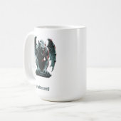 Gargoyle Statue - Custom Text & Cut Vinyl Sticker Kaffeetasse (Vorderseite Links)