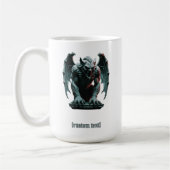Gargoyle Statue - Custom Text & Cut Vinyl Sticker Kaffeetasse (Links)