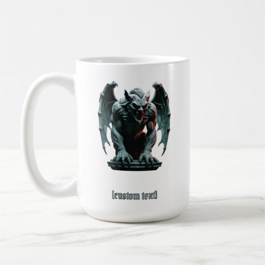 Gargoyle Statue - Custom Text & Cut Vinyl Sticker Kaffeetasse (Links)