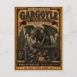 Gargoyle, Vintage Zirkusmonster Postkarte