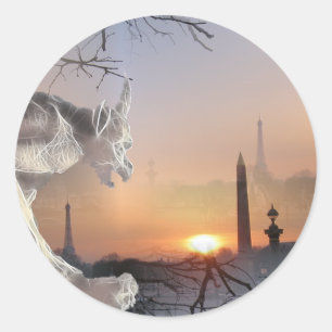 Gargoyle von Notre-Dame Runder Aufkleber