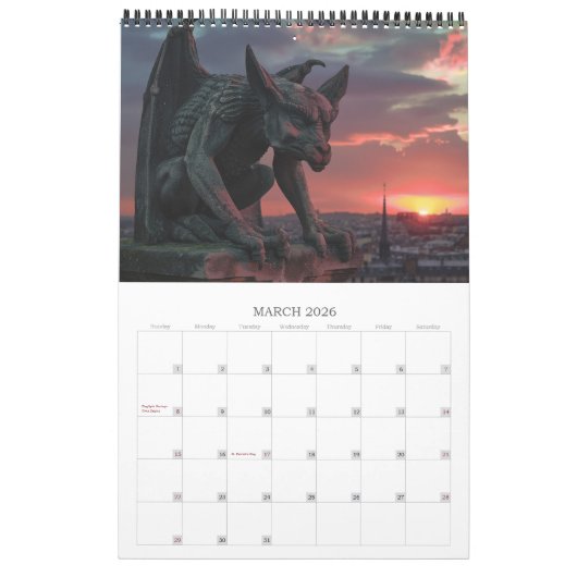Gargoyles 2026 Kalender (Mär 2026)