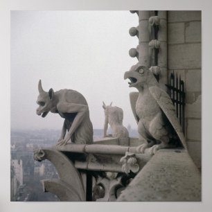 Gargoyles auf der Balustrade der Grande Poster