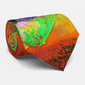 Garish Green Fish Necktie Krawatte (Gerollt)