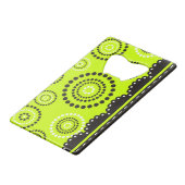 Garland ARTdeco Schwarz-weiß + Ihre Hintergrundfar Kreditkarten Flaschenöffner (Rückseite Schrägansicht)