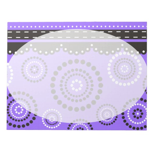 Garland ARTdeco Schwarz-weiß + Ihre Hintergrundfar Notizblock (Vorderseite)