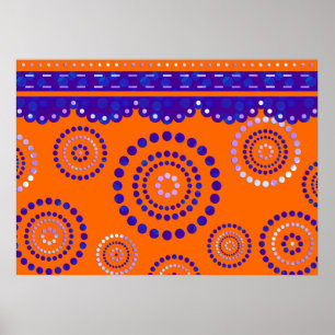 Garland ARTdeco violett blau + Ihre Backgr Farbe Poster