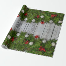 Garland auf Stallholz Weihnachtswrapping Papier
