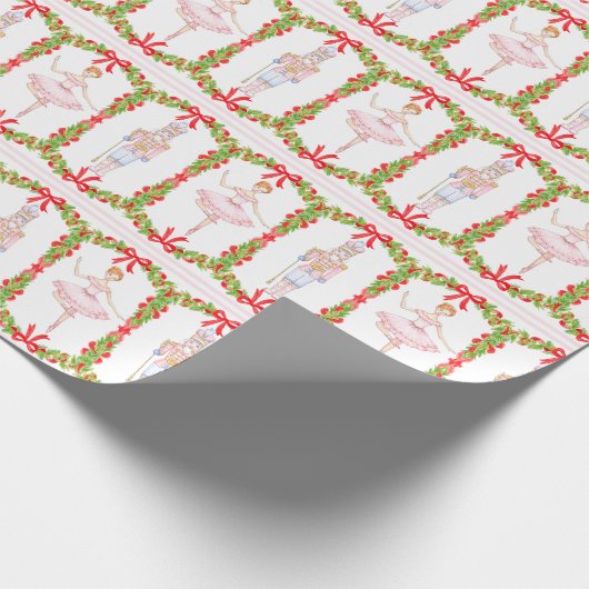 Garland Bow Ribbon Nutcracker Ballerina Weihnachte Geschenkpapier (Ecke)