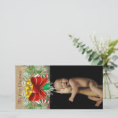 Garland & Bows Meine 1. Weihnachtsfotokarte Feiertagskarte (Stehend Vorderseite)