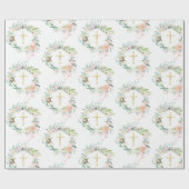 Garland Christlich Gold Cross Rose Bloral Geschenkpapier (Flach)