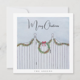 Garland Fence Holiday Card Feiertagskarte