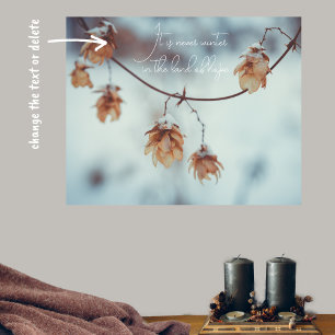 Garland für getrockneten Hopfen im Schneegebiet Poster