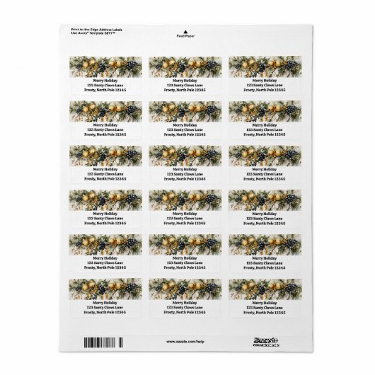 Garland Holiday Treasures return Address Label Adressaufkleber (Vorne)