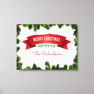 Garland/Personalisierte Weihnachtsfeiertage Leinwa Leinwanddruck