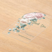 Garland Pink-Pfannkuchen Eukalyptus-Blatt Danke Acryleinladungen (Ablage )