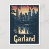 Garland Texas USA Art Vintage Travel Illustration Postkarte (Vorderseite)