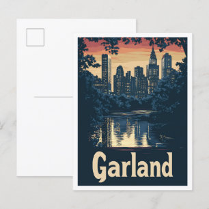 Garland Texas USA Kunst Vintage Reiseillustration Postkarte