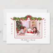 Garland und Bows Holiday Foto Ankündigung (Vorderseite)