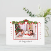 Garland und Bows Holiday Foto Ankündigung (Stehend Vorderseite)