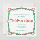 Garland und Bows Weihnachtsfeier Einladung (Vorderseite)