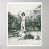 Garlene Tindall stehend auf einem Trickpferd. Poster (Vorne)