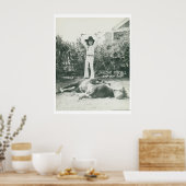 Garlene Tindall stehend auf einem Trickpferd. Poster (Küche)