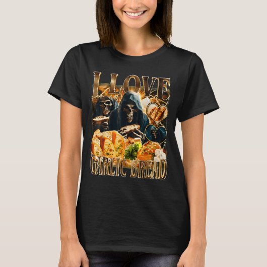 Garlic Bread Food Lover Funny Skeleton Meme Humor T-Shirt (Vorderseite)