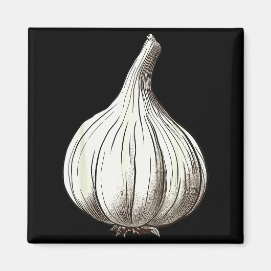 Garlic Lazy Easy Funny Matching Halloween Costume Magnet (Vorne)