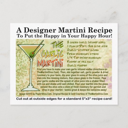 Garlic Martini Rezept Postkarte (Vorderseite)